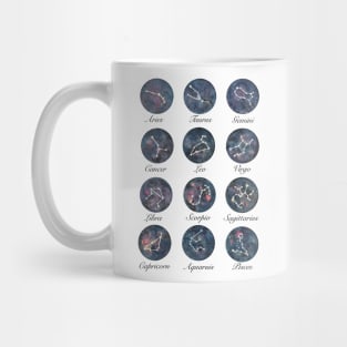 Watercolor Night Sky with Zodiac Constellation Mug